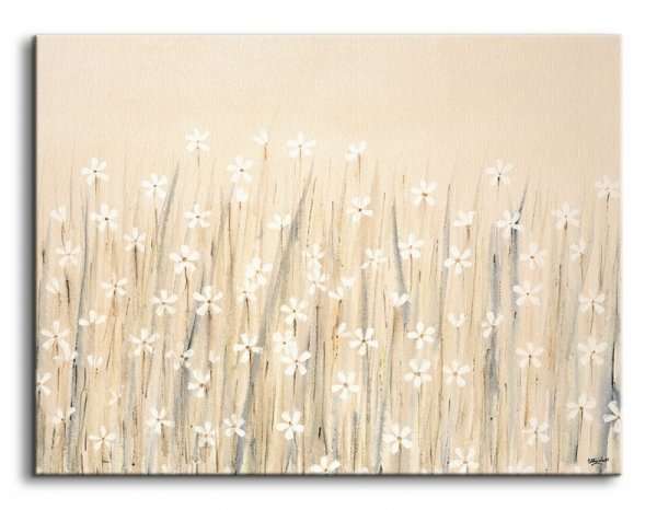 Field Of Starry White Flowers - Obraz na płótnie