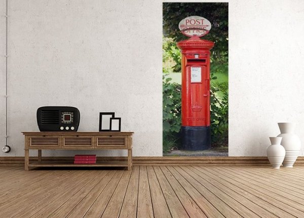 Fototapeta na ścianę  - Czerwona skrzynka na listy - 90x200 cm