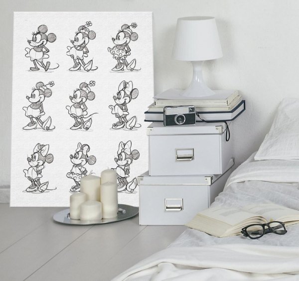 Minnie Mouse (Sketched - Multi) - Obraz na płótnie