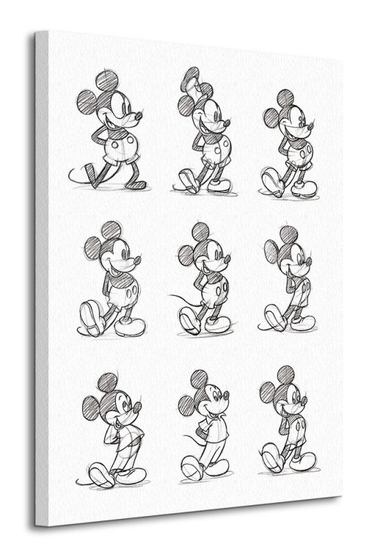 Obraz do salonu - Mickey Mouse (Sketched - Multi)