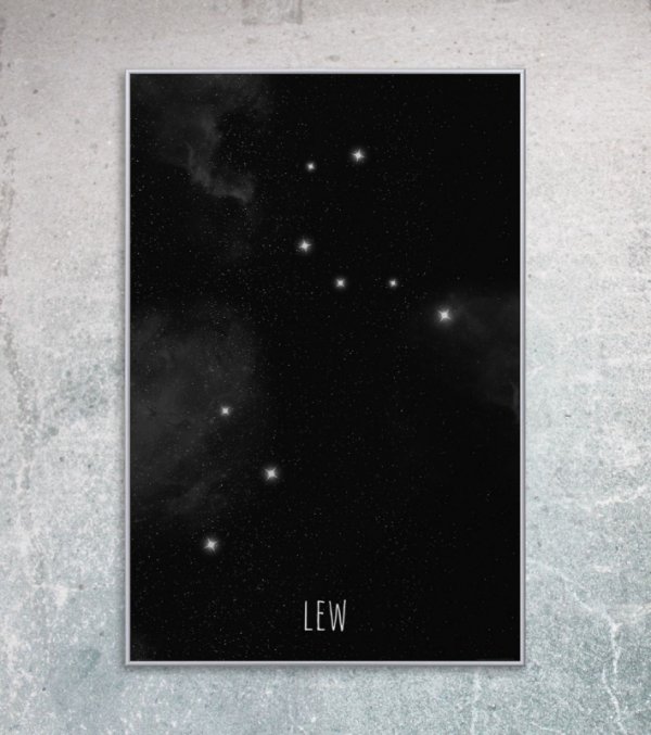 Lew konstelacja gwiazd - plakat