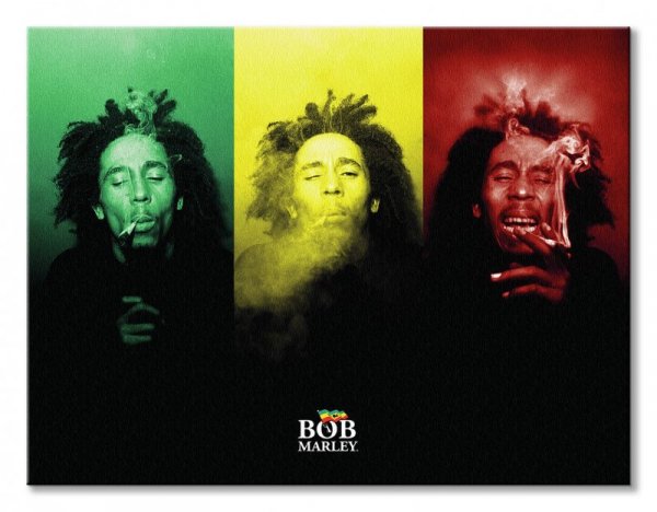 Bob Marley Tricolour Smoke - obraz na płótnie