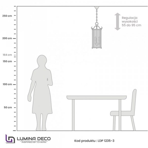 Lampa wisząca - Chromowana Loft Boston W3