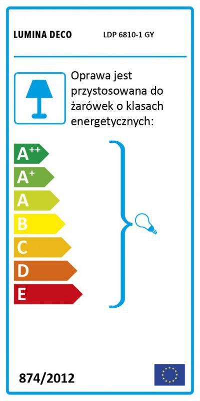 Lampa wisząca - Skandynawska - Szara Brosso D30