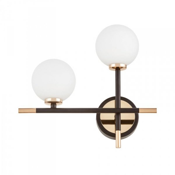 Lampa ścienna - Kinkiet Czarno Złoty - Marsiada Neo - lampy do salonu - decoart24.pl
