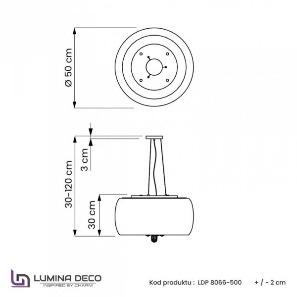 Lampa wisząca - Nowoczesna Tosso D50