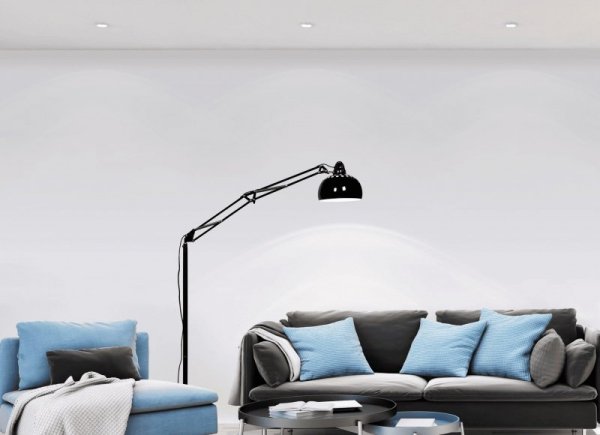 Lampa podłogowa - Stojąca - Czarna Rigorria - nowoczesne lampy - decoart24.pl