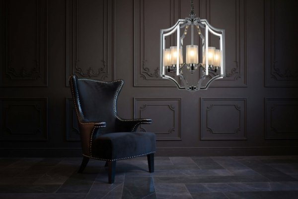 Lampa wisząca - Chromowana Loft Vigatto W8 - nowoczesne lampy - decoart24.pl