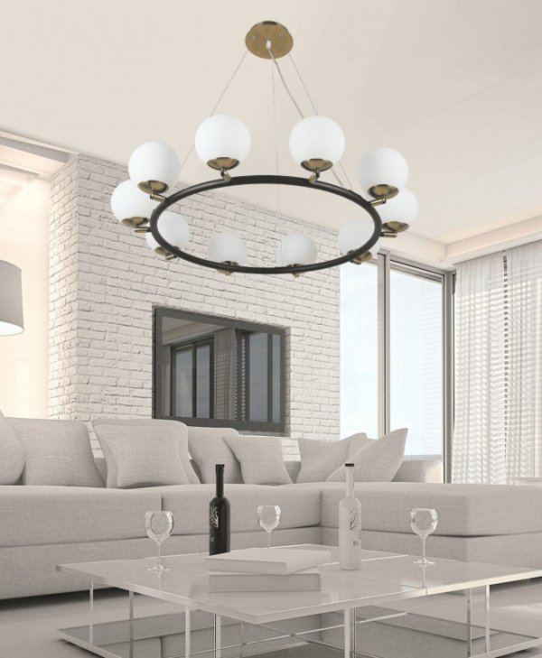 Lampa wisząca - Czarno Mosiężna Modica W10 - dodatki do wnętrz - decoart24.pl