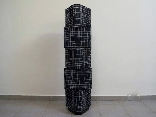 Lampa podłogowa - Czarna Kratka - 33x130cm