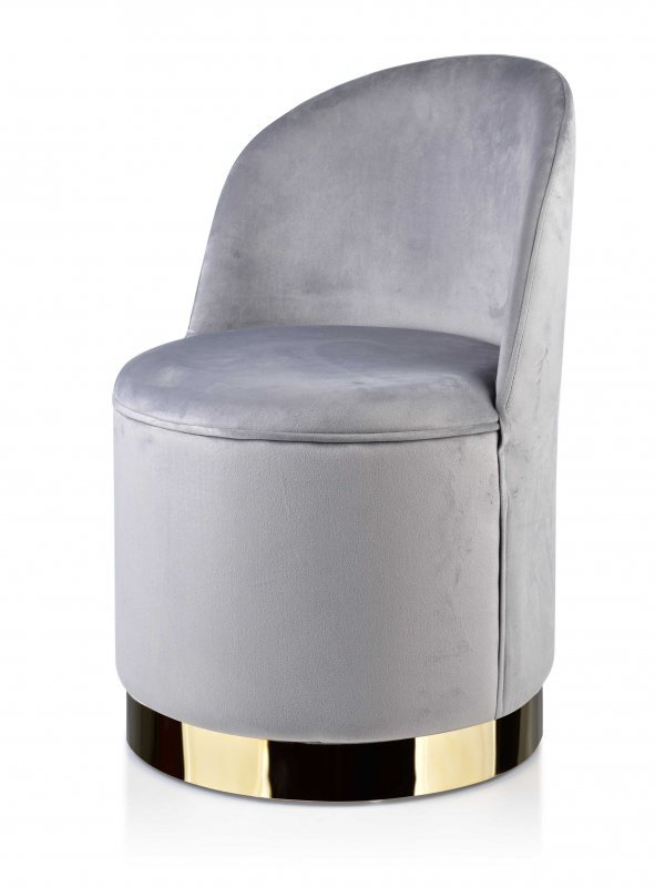 Fotel srebrny - Enzo - 73x53x49cm - meble do salonu - decoart24.pl