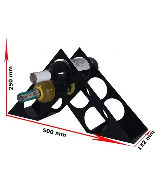 Stojak na wino - Czarny, Biały - 5 butelek - &quot;TRÓJKĄT&quot; - Sklep decoart24.pl