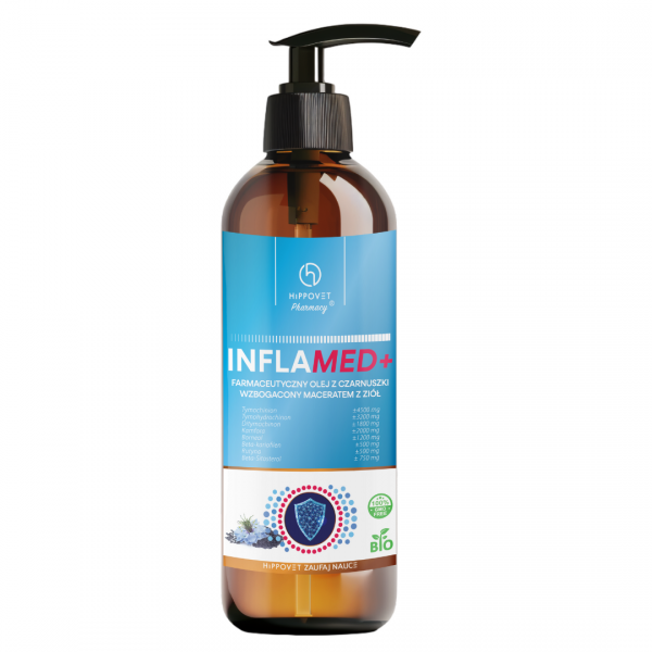 EKSPOZYCJA HIPPOVET PHARMACY INFLAMED+ Farmaceutyczny olej z czarnuszki 250ml