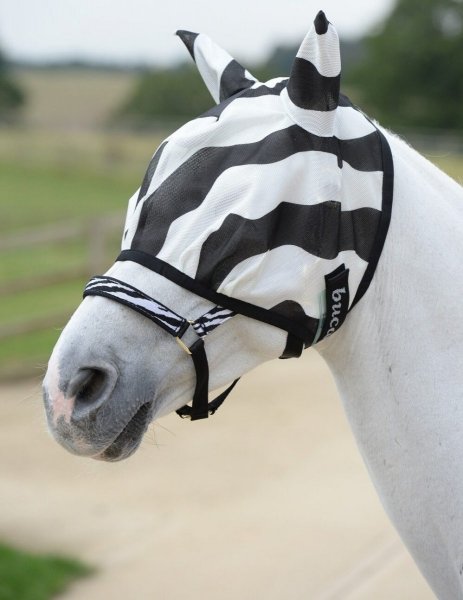 *BUCAS BUZZ-OFF ZEBRA Maska przeciw owadom z ochroną na uszy