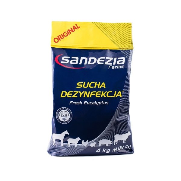 SANDEZIA. SUCHA DEZYNFEKCJA Preparat do suchej dezynfekcji boksów, stajni i pomieszczeń inwentarskich 4kg