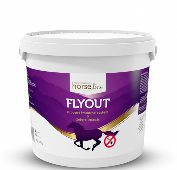 .HorseLinePRO FlyOut Preparat przeciw owadom (komarom, gzom, kleszczom) 1,5kg