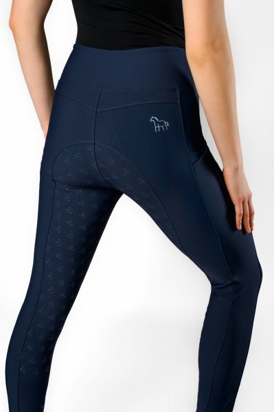 HuleHest COMFORT RIDE Legginsy jeździeckie z wysokim stanem i pełnym lejem silikonowym