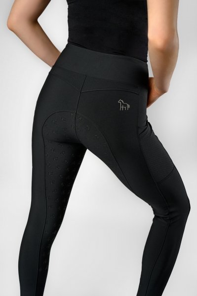HuleHest COMFORT RIDE Legginsy jeździeckie z wysokim stanem i pełnym lejem silikonowym