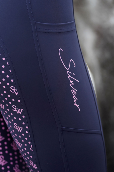 SILWEAR COMFORT PRO PINK POWER Legginsy jeździeckie z wysokim stanem i pełnym lejem silikonowym
