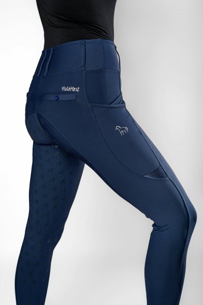 HuleHest SIGNATURE RIDE Legginsy jeździeckie z wysokim stanem i pełnym lejem silikonowym