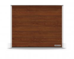 Brama RenoMatic 2375 x 2000 mm, Przetłoczenia M, Decocolor, Dark Oak + prowadzenie Z