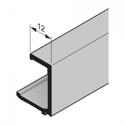 Aluminiowa listwa przyszybowa do drzwi bocznych GA012, z przeszkleniem ze szkła naturalnego, grubość wypełnienia 6 mm, eloksalowana E6 / C0, sprzedaż na metry