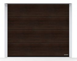 Brama LPU 42 3000 x 2000 mm, Przetłoczenia L, Decograin, Night Oak + prowadzenie Z