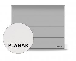 Brama RenoMatic 4000 x 2125 mm, Przetłoczenia L, Planar, kolor CH 9006 Matt deluxe białe aluminium + prowadzenie Z