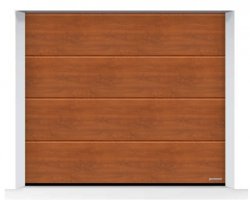 Brama LPU 42 3000 x 2250 mm, Przetłoczenia L, Decograin, Golden Oak + prowadzenie Z