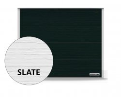 Brama RenoMatic 3500 x 2250 mm, Przetłoczenia L, Slategrain, kolor RAL 9005 czarny + prowadzenie Z