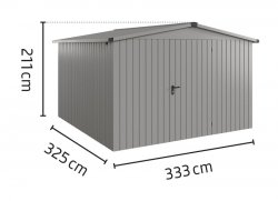 Metalowy domek narzędziowy EcoStar Euroline ESD 14 (310x310 cm) - dach dwuspadowy, drzwi 1-skrzydłowe, kolor antracyt RAL 7016