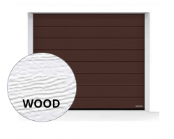 Brama LPU 42 3500 x 2250 mm, Przetłoczenia M, Woodgrain, kolor RAL 8028 brązowy + prowadzenie Z