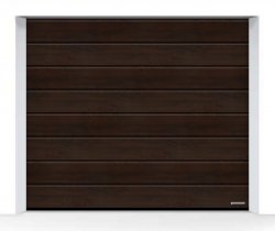 Brama LPU 42 2500 x 2000 mm, Przetłoczenia M, Decograin, Night Oak + prowadzenie Z