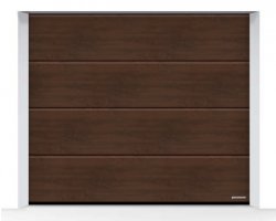 Brama LPU 42 2500 x 2125 mm, Przetłoczenia L, Decograin, Dark Oak + prowadzenie Z