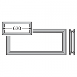 Rama okna kasetonowego M0 (620 mm, wzór standardowy), do ocieplanych segmentów bramy 42 mm