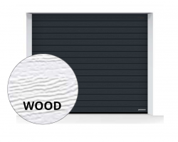 Brama LPU 42 5000 x 2250 mm, Przetłoczenia S, Woodgrain, kolor RAL 7016 antracytowy + prowadzenie N
