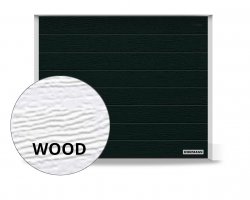 Brama RenoMatic 2315 x 2080 mm, Przetłoczenia M, Woodgrain, kolor RAL 9005 czarny + prowadzenie Z