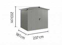 Metalowy domek narzędziowy EcoStar Euroline ESD 4 (214x166 cm) - dach dwuspadowy, drzwi 2-skrzydłowe, kolor antracyt RAL 7016