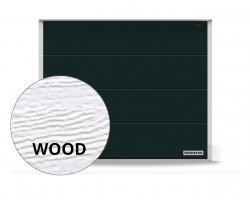 PROMOCJA dostępna OD RĘKI: Brama LPU 42 3600 x 2000 mm, Przetłoczenia L, Woodgrain, kolor RAL 9005 czarny + prowadzenie Z