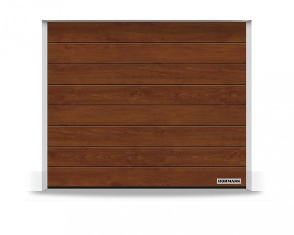 Brama RenoMatic 2375 x 2000 mm, Przetłoczenia M, Decocolor, Dark Oak + prowadzenie Z