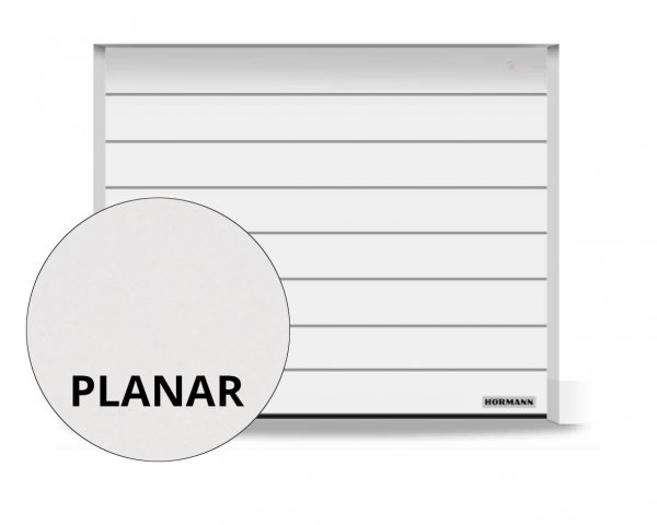 Brama RenoMatic 2375 x 2000 mm, Przetłoczenia M, Planar, kolor CH 9016 Matt deluxe biały + prowadzenie Z