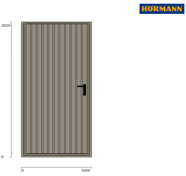 Drzwi przygarażowe Hormann wzór 902, 1000 x 2000 mm, kamienno-szare RAL 7030