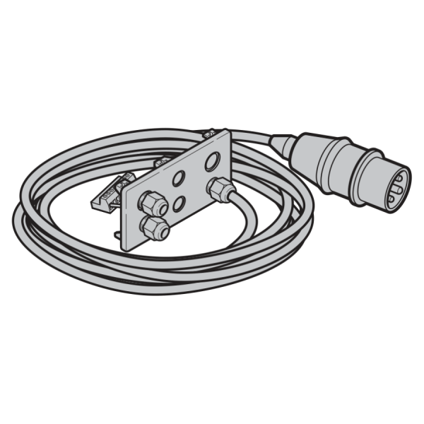 Kabel sieciowy z kołnierzem do sterowań 4xx R, 400 V, długość 2000 mm