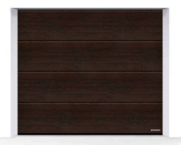 Brama LPU 42 2750 x 2250 mm, Przetłoczenia L, Decograin, Night Oak + prowadzenie Z