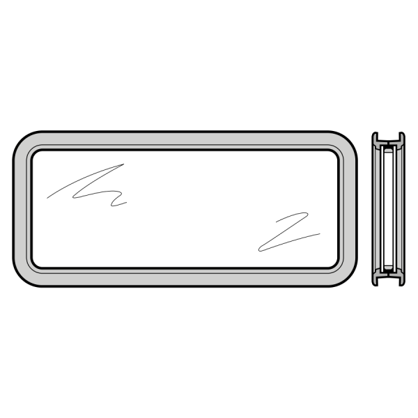 Przeszklenie Sandwich typ A, do ocieplanych segmentów bramy 42 mm, rama z tworzywa sztucznego z podwójną szybą z tworzywa sztucznego, przezroczyste, 33 mm, do bram z przetłoczeniami