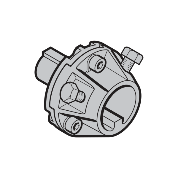Sprzęgło mechaniczne WA 400 / 500 do wału pustego Ø 40 mm z rowkiem 8,2 mm, stal spiekana. Śruby M8×16 tylko do jednorazowego użycia (poz. 1.37)