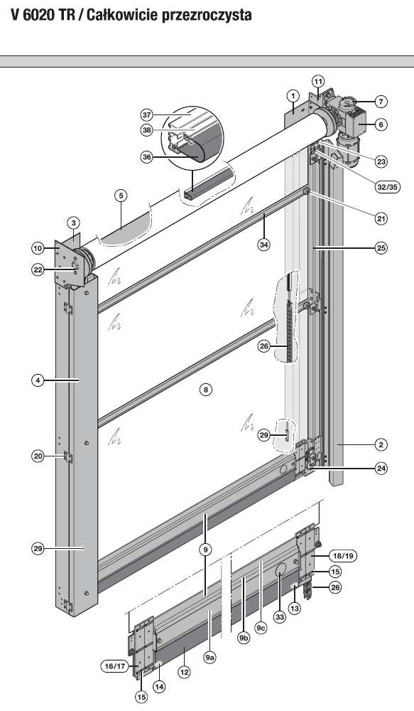 9c - Profil aluminiowy, zawieszenie UT 