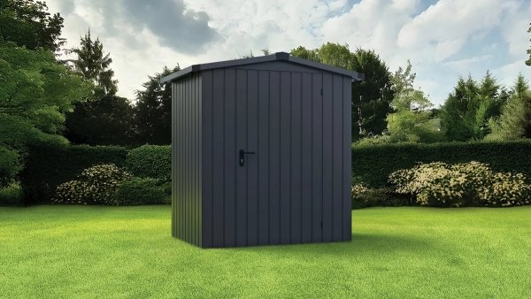 Metalowy domek narzędziowy EcoStar Euroline ESD 1 (166x118 cm) - dach dwuspadowy, kolor antracyt RAL 7016