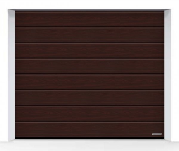 Brama LPU 42 2500 x 2125 mm, Przetłoczenia M, Decograin, Rosewood + prowadzenie Z