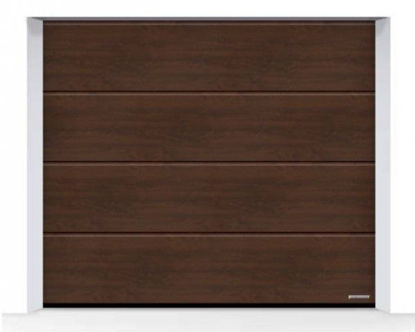 Brama LPU 42 5000 x 2125 mm, Przetłoczenia L, Decograin, Dark Oak + prowadzenie N